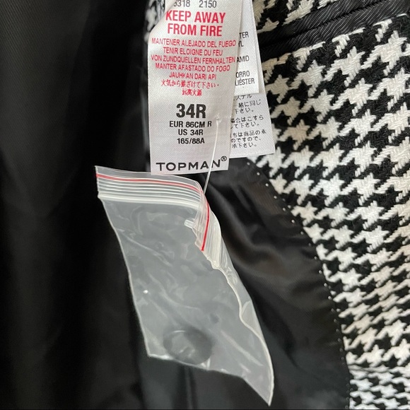 Topman Roe Skinny Fit Houndstooth Suit Jacket - Picture 12 of 16